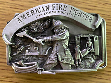 1988 AMERICAN FIRE FIGHTER limited edition metal BELT BUCKLE Arroyo Grande USA picture