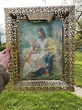 Vintage Jesus Holographic Optical Illusions 2 Flipping Pictures 17x21