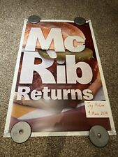 Very Rare McDonald's McRib Large Vinyl Plastic Poster 55x35 (over 4 FEET TALL) picture