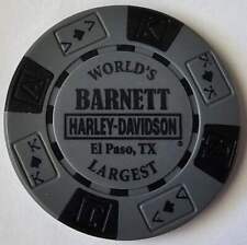 BARNETT HARLEY-DAVIDSON El Paso TX Dark Gray/Black AKQJ Signature Poker Chip picture