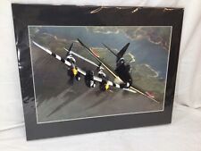 WWII Lockeed P38 Lightning & Mitsubishi A6M Zero 16x20 Matted Picture Photo picture