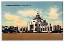 1941 Houston Municipal Airport Building Tower Airplane Houston Texas TX Postcard picture