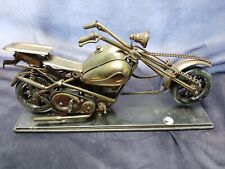 Metal Chopper Motorcycle Bike Sculpture Decorative Art Musical Wind Up  14