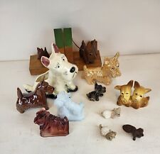 Vintage Scottish Terrier Scottie Dog Figurine Ceramic Porcelain Wooden Lot Of 11 picture