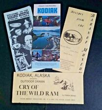 4 VINTAGE Kodiak Alaska Travel Brochures, Baranof Museum, Outdoor Drama, picture