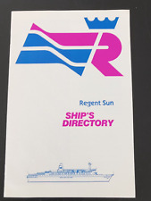 SS REGENT SUN Regency Cruises Ship's Directory & Farewell Disembarkation 12/88 picture