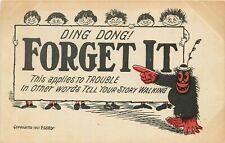Postcard 1907 Ding Dog forget it monkey comic humor Popular Comics TP24-1741 picture