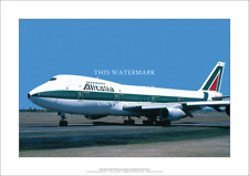 Alitalia Boeing 747-243B A3 Art Print - Departing Sydney – 42 x 29 cm Poster picture