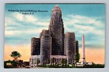 Buffalo NY-New York, City Hall & McKinley Monument, Vintage Postcard picture