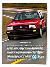 1987 Volkswagen Golf GT Vintage VW GT Up and Go Original  Print Ad 8.5 x 11