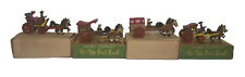 Vintage Miniature Wood Horse & Carriage Coach Ye Olde Post Road Japan Lot of 4 picture