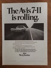 Avis Rent A Car System Inc Plymouths 7-11 Rates 1970 Vintage Print Ad picture