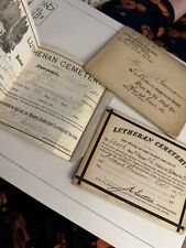 1875  Lutheran Cemetery  Letter w/ Paperwork New York Sexton Undertaker picture