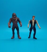 CHEWBACCA & HAN SOLO • Vintage 1995 Star Wars Action Figures Kenner TPOF LFL 3½