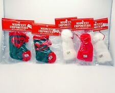 Vtg Midwest Importers Stockings & Hats Christmas Ornaments Lot 1980s NOS picture