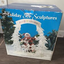 Holiday Ice Sculpture by Heritage  Merry Christmas to all Santa Lighted C151 picture