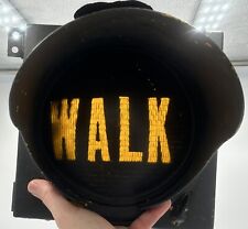 Vintage Walk Traffic Signal Pedestrian Lens Old Round Style Game room Rare picture