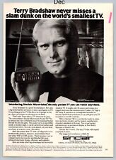 Terry Bradshaw Sinclair Microvision Pocket TV Vintage 1978 Full Page Print Ad picture