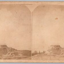 c1890s Yellowstone Park Castle Geyser Cone Stereoview Real Photo Lake V37 picture