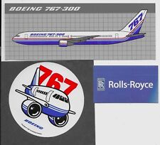 Boeing-767-300 Sticker & 767 Pudgy & Rolls Royce Engine Sticker picture