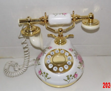 Vintage Princess push button Phone W/ Roses On It Made By Polyconcept USA Inc.  picture