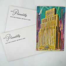 2 Hotel Piccadilly Vintage Envelopes & Postcard New York City Stationery NYC picture
