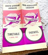 VINTAGE TIME TABLE SOUTH AFRICAN AIRWAYS SUID AFRIKAANSE LUGDIENS TYDTAFEL 1963 picture