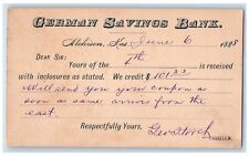 1888 German Savings Bank Atchinson Kansas KS Antique Posted Postal Card picture