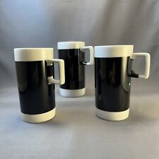 Set Of 3 Ceramic Braniff International Airlines Black White Demitasse Cups Mugs picture