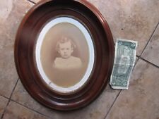 RARE 1870 Antique Frame, Child Photo, w/ACTUAL FROCK HE WORE IN PHOTO, Poland picture