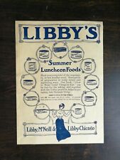 Vintage 1901 Libby's Summer Luncheon Foods Full Page Original Ad picture