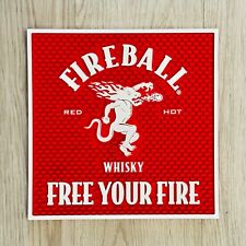 Fireball Whiskey Rubber Bar Mat 12x12 - Brand New, Heavy Duty - FREE YOUR FIRE picture