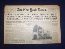 1944 OCT 10 NEW YORK TIMES - AMERICANS ISOLATE AACHEN, REPEL ATTACKS - NP 6638 picture