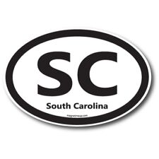 SC South Carolina US State Oval Magnet Decal, 4x6 Inches, Automotive Magnet picture