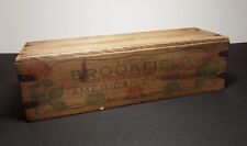 Vintage Brookfield Five Pound Wooden Cheese Box, Clover Design In Red And Green picture