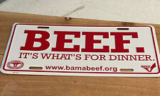 BEEF It's What's For Dinner METAL License Plate - Red Raised Letters EAT BEEF picture