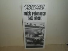 FRONTIER AIRLINES 1973 Quick Reference Rate Tables Brochure Package Shipments picture