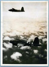 MARTIN B-26 MARAUDER FORMATION BOMB CHERBOURG VINTAGE ORIGINAL WW2 PRESS PHOTO picture