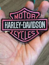 Harley Davidson iron on patch black white Pink Girly Girls Patch picture