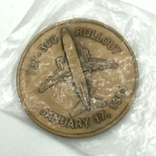 Vintage January 17, 1984 Boeing 737-300 Rollout Commemorative Coin Unopened picture