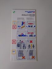 Air France Airbus A340-300 Portes 3 Types 1 Safety Card 2/01 picture