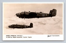 RPPC RAF North American Mitchell B-25 Bomber FLIGHT Photograph Postcard picture