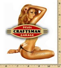 CRAFTSMAN TOOL STICKER DECAL 1950 GIRL SEXY MECHANIC TOOLBOX SIGN CHEST USA picture