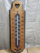 VINTAGE Wooden Hanging America My Home Sweet Home Thermometer Elgin 20 Inch picture