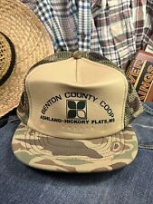 Hickory Flats Mississippi 1980’s Benton County Coop Camo Hat Ashland Mississippi picture