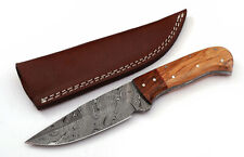 Custom Twist Damascus Steel FULL TANG Clip Point Hunting Knife D7 Wood Handle picture