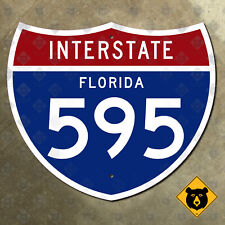 Florida Interstate 595 route marker road sign 1961 Sunrise Fort Lauderdale 21x18 picture