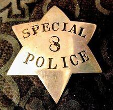Vintage Antique Early 1900's Obsolete Special Police badge 6 Star Silver Tone picture