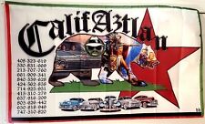 Califaztlan 3x5 Chicano Flag Area Codes de Califas Lowrider Style History Raza picture