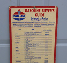 dated 1955 PAN-AM GASOLINE Old Gas Station 11x19 inch Sign picture